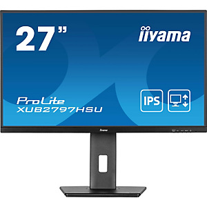 Iiyama ProLite XUB2797HSU-B2, 68,6 cm (27'), 1920 x 1080 Pixeles, Full HD, LED, 1 ms, Negro Iiyama ProLite XUB2797HSU-B2, 68,6 cm (27'), 1920 x 1080 Pixeles, Full HD, LED, 1 ms, Negro