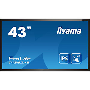 Iiyama T4362AS-B1, Panel plano interactivo, 108 cm (42.5''), IPS, 3840 x 2160 Pixeles, 24/7