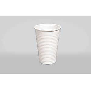 ILIP Bicchiere monouso in PP Linea Soleil, Riciclabile, Per bevande calde e fredde, Capacità 230 ml, Bianco (confezione 100 pezzi)