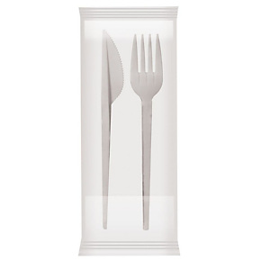 ILIP Set coltello e forchetta monouso in PS Linea Professional Catering, Riciclabile, Bianco (confezione 1.000 pezzi) ILIP Set coltello e forchetta monouso in PS Linea Professional Catering, Riciclabile, Bianco (confezione 1.000 pezzi)