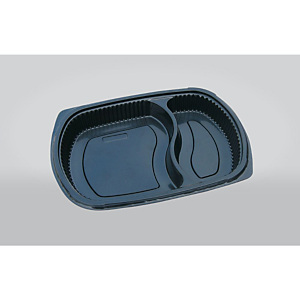 ILIP Vassoio gastronomia monouso 2 scomparti in PP Linea Food2Go, Capacità 800 cc, 25,5 x 18,5 x 3,5 cm, Nero (confezione 250 pezzi) ILIP Vassoio gastronomia monouso 2 scomparti in PP Linea Food2Go, Capacità 800 cc, 25,5 x 18,5 x 3,5 cm, Nero (confezione 250 pezzi)
