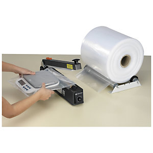 Impulse sealer with lay-flat tube roll makes easy work of packaging