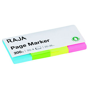 Index marque-page Raja, distributeur 4x50, format 20x38mm, 4 coloris