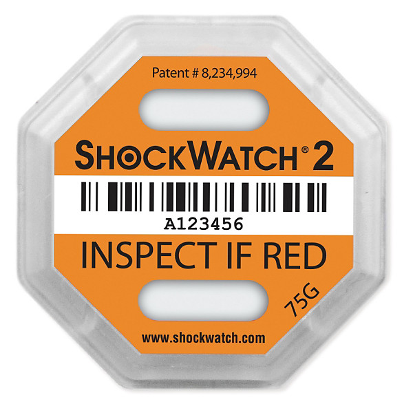 Indicatori di shock arancio livello di gravità 75g - 1