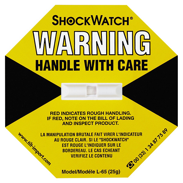 Indikator Shockwatch gul 112+ kg | Sælges kun sammen med ledsageetiket | Der ydes ingen returret på disse produkter - 1