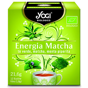 Infuso Energia Matcha, Gusto tè verde, matcha, menta piperita (confezione 12 filtri)