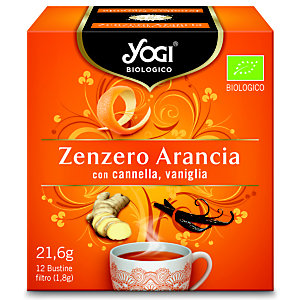 Infuso Zenzero Arancia, Gusto cannella e vaniglia (confezione 12 filtri)