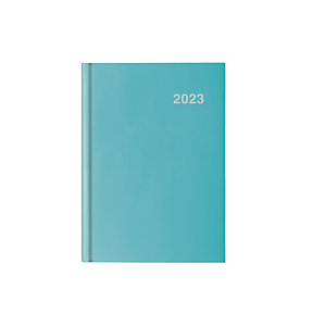 INGRAF Londres Agenda día-página 2023, 150 x 210 mm, papel crema, azul turquesa