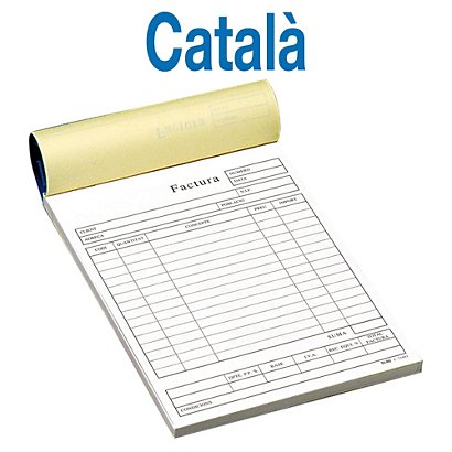 INGRAF Talonario preimpreso en català para factures 148 x 210 mm amb còpia 50 x 2