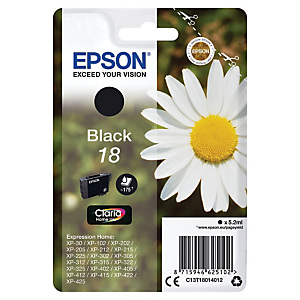 Inktcartridge Epson 18 zwart voor inkjet printers