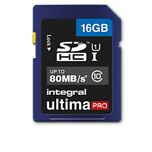 Integral 16GB ULTIMAPRO SDHC/XC 80MB CLASS 10 UHS-I U1, 16 Go, SD, UHS-I, 80 Mo/s, Class 1 (U1) INSDH16G10-80U1 Integral 16GB ULTIMAPRO SDHC/XC 80MB CLASS 10 UHS-I U1, 16 Go, SD, UHS-I, 80 Mo/s, Class 1 (U1) INSDH16G10-80U1