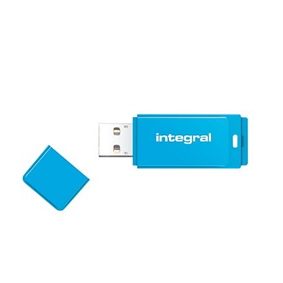 Integral 16GB USB3.0 DRIVE NEON BLUE UP TO R-80 W-10 MBS, 16 Go, USB Type-A, 3.2 Gen 1 (3.1 Gen 1), 110 Mo/s, Casquette, Bleu INFD16GBNEONB3.0