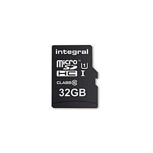 Integral 32GB SMARTPHONE AND TABLET MICROSDHC/XC CLASS 10 UHS-I U1, 32 Go, MicroSD, UHS-I, 90 Mo/s, Class 1 (U1), Noir INMSDH32G10-90SPTAB