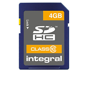 Integral 4GB SDHC CLASS 10 MEMORY CARD, 4 Go, SD, UHS-I, 20 Mo/s, Class 1 (U1), Bleu INSDH4G10V1