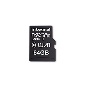 Integral 64GB HIGH SPEED MICROSDHC/XC V10 UHS-I U1, 64 Go, MicroSD, UHS-I, 100 Mo/s, Class 1 (U1), V10 INMSDX64G-100V10 Integral 64GB HIGH SPEED MICROSDHC/XC V10 UHS-I U1, 64 Go, MicroSD, UHS-I, 100 Mo/s, Class 1 (U1), V10 INMSDX64G-100V10