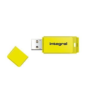 Integral 8GB USB2.0 DRIVE NEON YELLOW, 8 Go, USB Type-A, 2.0, 12 Mo/s, Casquette, Jaune INFD8GBNEONYL