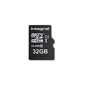 Integral INMSDH32G10-90U1 UltimaPro 32 GB Class 10 MicroSDHC Memory Card, 32 Go, MicroSD, UHS-I, 90 Mo/s, 90 Mo/s, Class 1 (U1)