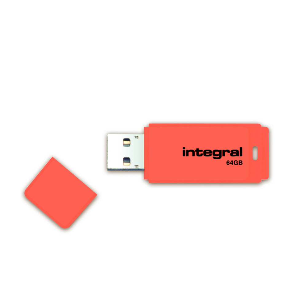 INTEGRAL MEMORY Clé USB 2.0 Néon – 64GB – Orange