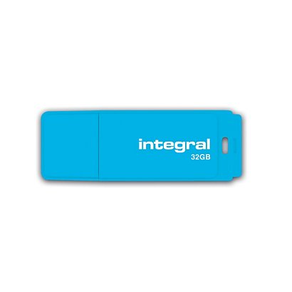 INTEGRAL MEMORY Clé USB 2.0 Neon - 32 Go – bleu (Lot de 2 clés + 1 GRATUITE) - 1