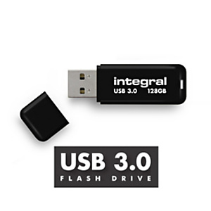 Integral NOIR, 128 Go, USB Type-A, 3.2 Gen 1 (3.1 Gen 1), 120 Mo/s, Casquette, Noir INFD128GBNOIR3.0