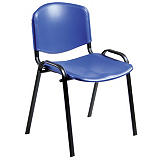 Iso Silla de reunión, apilable, estructura metálica, azul Iso Silla de reunión, apilable, estructura metálica, azul