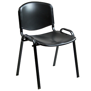 Iso Silla de reunión, apilable, estructura metálica, negro Iso Silla de reunión, apilable, estructura metálica, negro