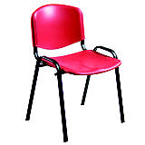 Iso Silla de reunión, apilable, estructura metálica, rojo Iso Silla de reunión, apilable, estructura metálica, rojo