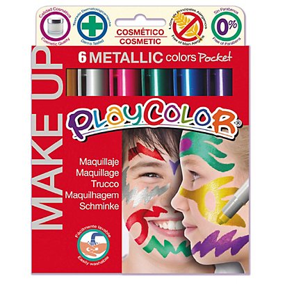 ISTANT Tempera solida Make Up - cosmetica - Playcolor - astuccio 6 colori metallic - 1