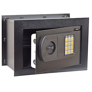 ITERNET Cassaforte da muro - serratura elettronica - 33x20x23 cm - 9 kg - nero - Iternet ITERNET Cassaforte da muro - serratura elettronica - 33x20x23 cm - 9 kg - nero - Iternet
