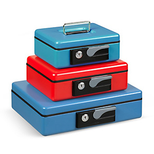 ITERNET Cassetta portavalori Deluxe - 23x18,5x8 cm - rosso - Iternet ITERNET Cassetta portavalori Deluxe - 23x18,5x8 cm - rosso - Iternet