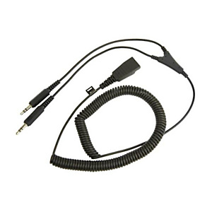 JABRA, Accessori cuffie, Cavo qd to 2 x 3.5mm (spiralato, 8734-599 JABRA, Accessori cuffie, Cavo qd to 2 x 3.5mm (spiralato, 8734-599