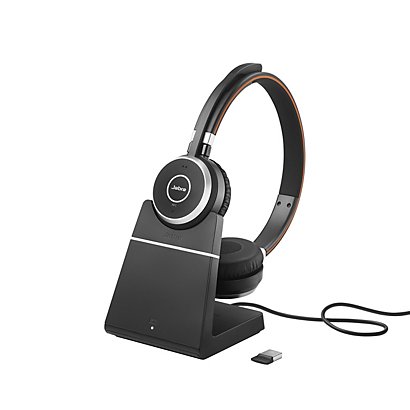 Jabra Evolve 65 SE MS Stéréo - Casque sans fil Bluetooth + Station de recharge - Dongle USB-A - Noir - 1