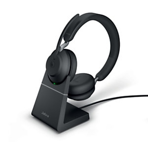 JABRA Evolve2 65 MS Stéréo - Casque sans fil Bluetooth + Station de recharge - Dongle USB-A - Noir