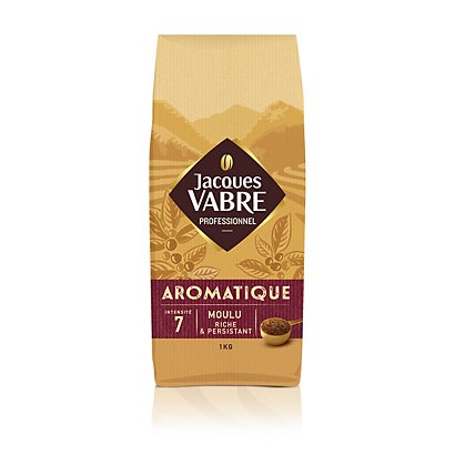 Jacques Vabre Café moulu Aromatique mélange arabica et robusta - Intensité 7 - Paquet 1 kg - 1