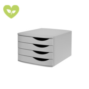 JALEMA Cassettiera da scrivania Re-Solution, 4 cassetti chiusi, 30 x 37,5 x 21,6 cm, Polistirene riciclato, Grigio JALEMA Cassettiera da scrivania Re-Solution, 4 cassetti chiusi, 30 x 37,5 x 21,6 cm, Polistirene riciclato, Grigio