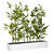 Jardinière artificielle basse - Composition florale en bambous - L 80 cm - Blanc - 1