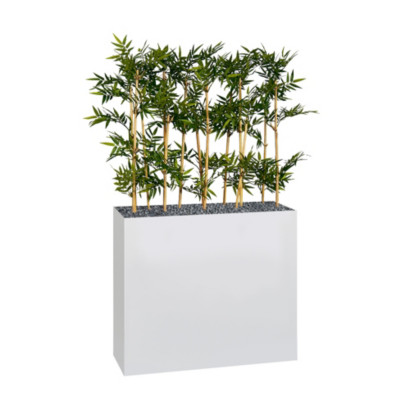 Jardinière artificielle haute sur roulettes - Composition florale en  bambous - Blanc - Plantes & Potsfavorable à acheter dans notre magasin