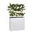 Jardinière artificielle haute sur roulettes - Composition florale en bambous - Blanc - 1