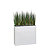 Jardinière artificielle haute sur roulettes - Composition florale en herbes - Blanc - 1