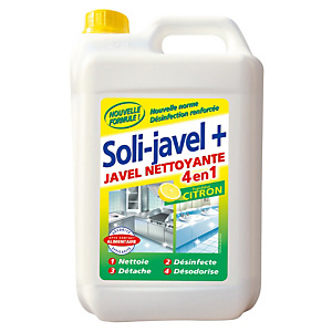 Javel nettoyante 4 en 1 Soli-javel+ Solipro citron 5 L Javel nettoyante 4 en 1 Soli-javel+ Solipro citron 5 L