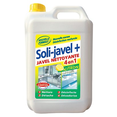 Javel nettoyante désinfectante 4 en 1 Solipro Soli-javel+ citron 5 L