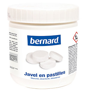 Javel en pastilles nettoyantes désinfectantes Bernard, boîte de 150
