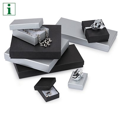 Jewellery gift boxes, black, 150x150x30mm, pack of 10 - 1