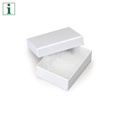 Jewellery gift boxes, white, 90 x 69 x 29mm, pack of 10 - 1
