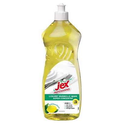 Jex Liquide vaisselle main Citron, Flacon 1 L - Jaune