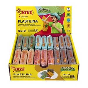 JOVI 70 Plastilina, bandeja con 18 pastillas de 50 gr, colores surtidos
