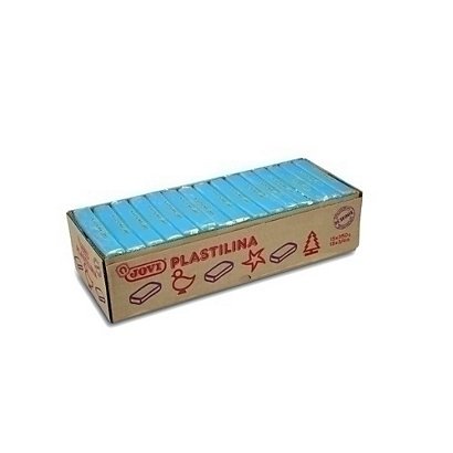JOVI 72 Plastilina, caja de 15 pastillas de 350 gr, color azul claro