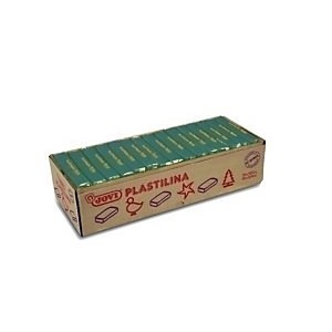 JOVI 72 Plastilina, caja de 15 pastillas de 350 gr, color verde oscuro