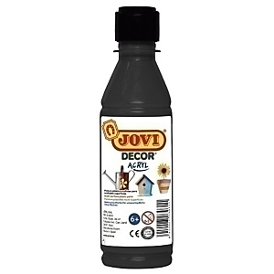 JOVI Decor Pintura Latex, 250 ml, botella, Negro