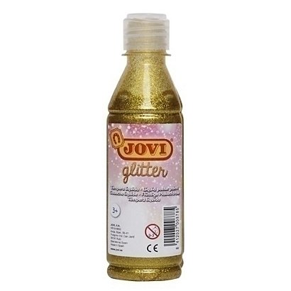 JOVI Témpera líquida Glitter, 250 ml, botella, color Oro